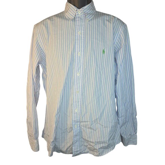 Ralph Lauren Mens Button-Down Shirt 15.5-32/33 Medium Custom Fit Striped - Picture 1 of 7